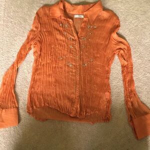 Kaelyn-Max Embellished Burnt Orange Blouse